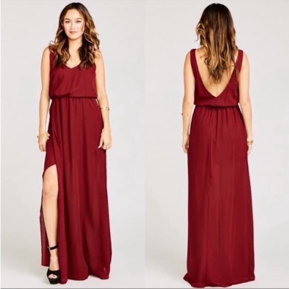 Show Me Your Mumu Kendall Maxi Dress in Red Wine Small - Picture 1 of 12